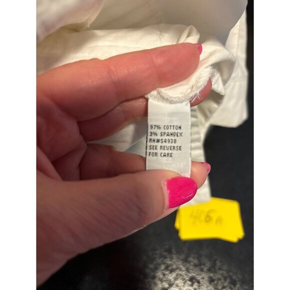 Appraisal White 3/4 Sleeve Button Up Utility Tunic Shirt Sz XL - Picture 8 of 9